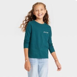 Cat & Jack Dark Green 'Pure Magic' Long Sleeve Tee